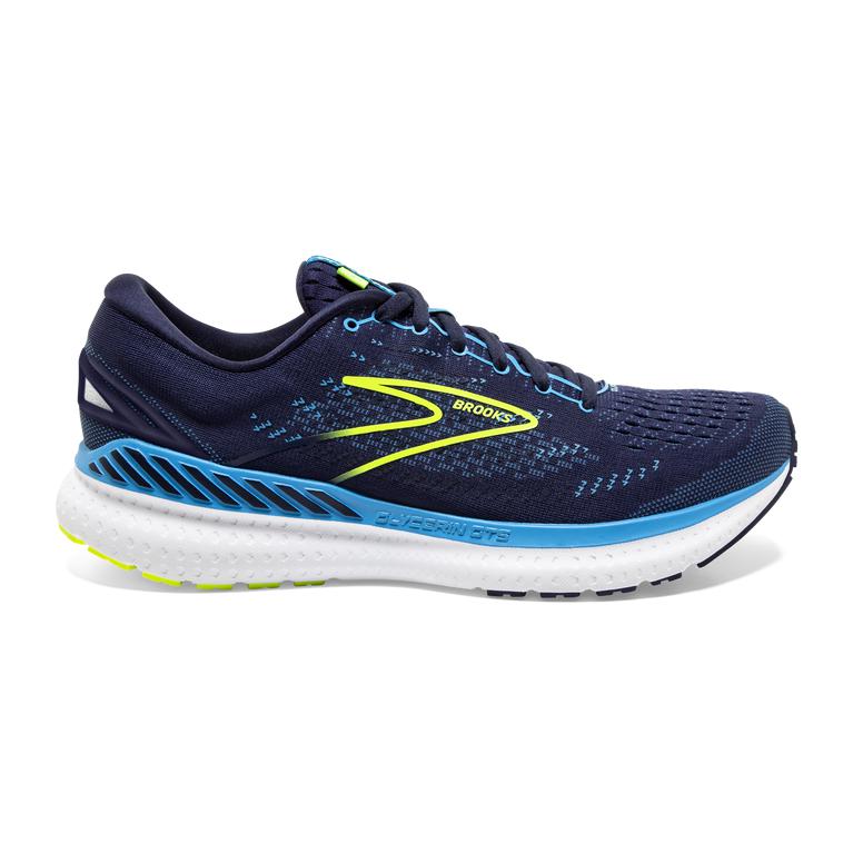 Brooks Mens Glycerin Gts 19 Max Cushion Road Running Shoes - Navy/Blue/Nightlife (640812-VZG)